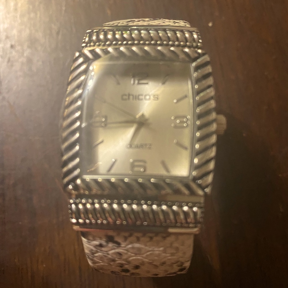 CHICO'S SILVER TONE
CUFF/BANGLE STYLE ladies watch